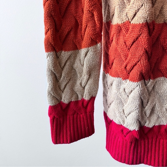 Women’s Lands’ End Eclectic Grandpa Drifter Cable Knit Cardigan Sweater Size S - Picture 9 of 16